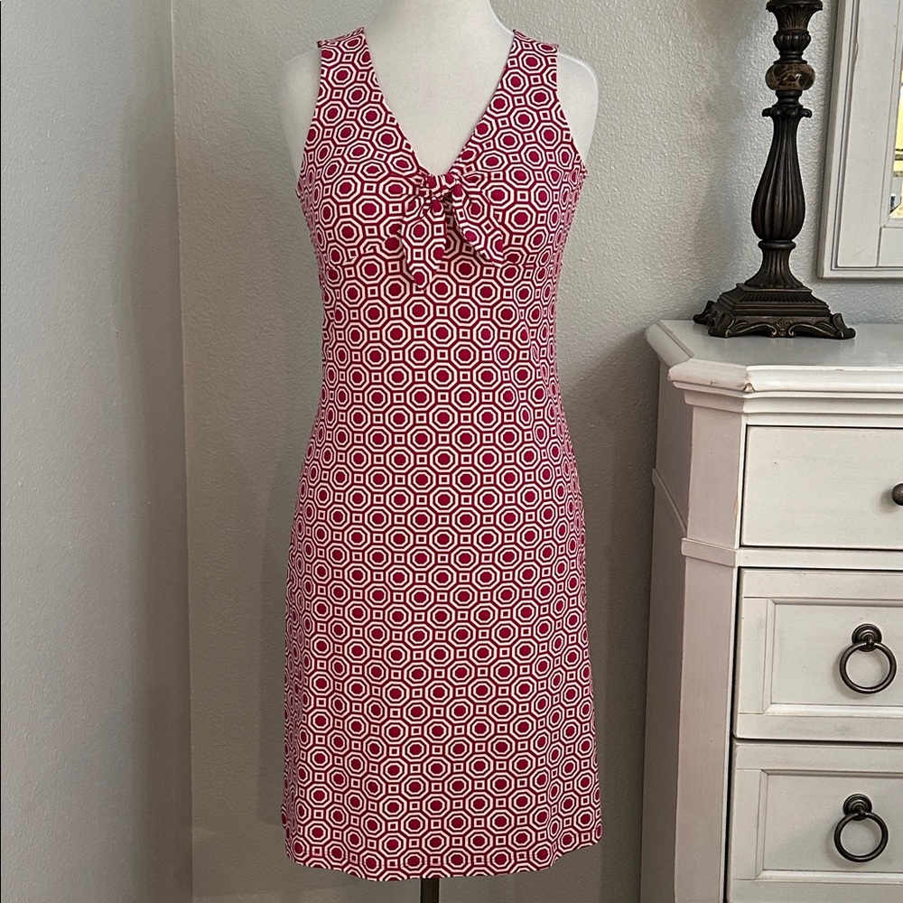 Tommy Bahama Sleeveless Active Casual Shift Dress Pink‎ White Size Small